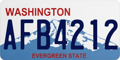 WA license plate AFB4212