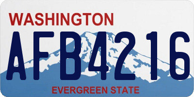 WA license plate AFB4216