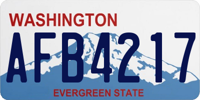 WA license plate AFB4217