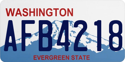 WA license plate AFB4218