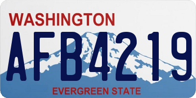 WA license plate AFB4219