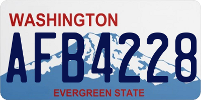 WA license plate AFB4228