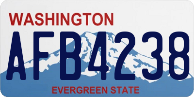 WA license plate AFB4238