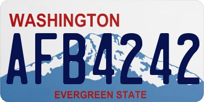 WA license plate AFB4242