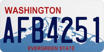 WA license plate AFB4251