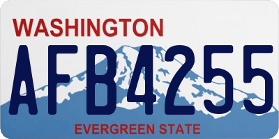 WA license plate AFB4255