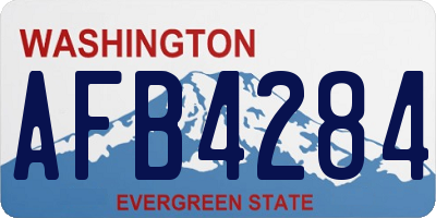 WA license plate AFB4284