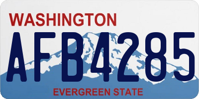 WA license plate AFB4285