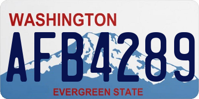 WA license plate AFB4289