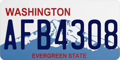 WA license plate AFB4308
