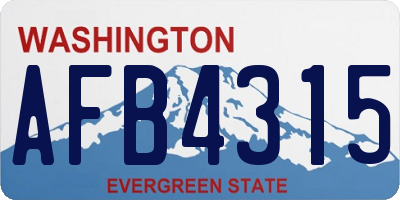 WA license plate AFB4315