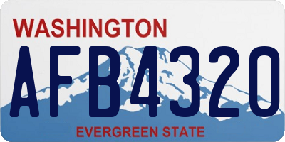 WA license plate AFB4320