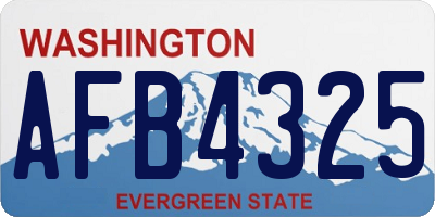 WA license plate AFB4325