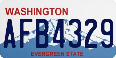 WA license plate AFB4329