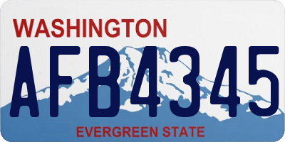 WA license plate AFB4345