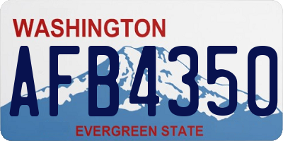 WA license plate AFB4350