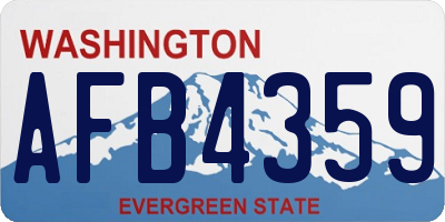 WA license plate AFB4359