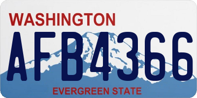 WA license plate AFB4366