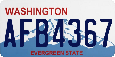 WA license plate AFB4367