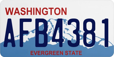 WA license plate AFB4381