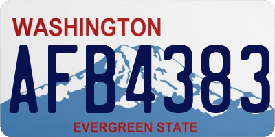 WA license plate AFB4383