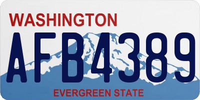 WA license plate AFB4389