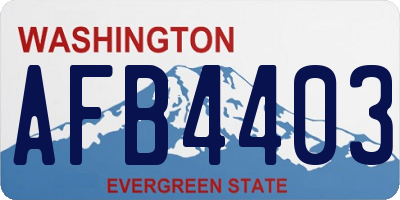 WA license plate AFB4403