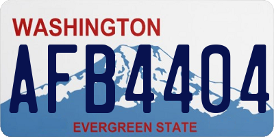 WA license plate AFB4404
