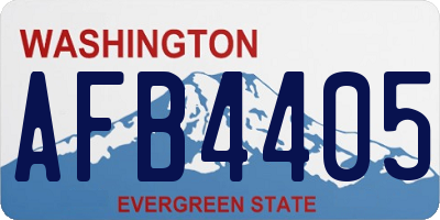 WA license plate AFB4405