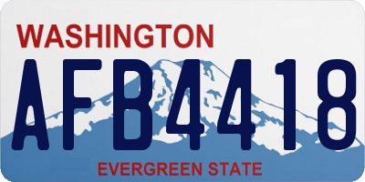WA license plate AFB4418