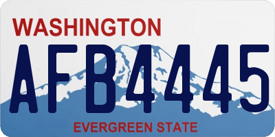 WA license plate AFB4445