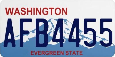 WA license plate AFB4455