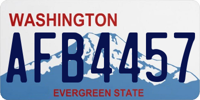 WA license plate AFB4457