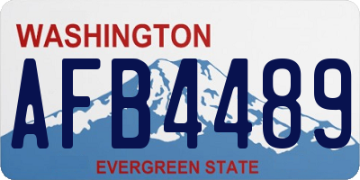 WA license plate AFB4489