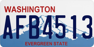 WA license plate AFB4513