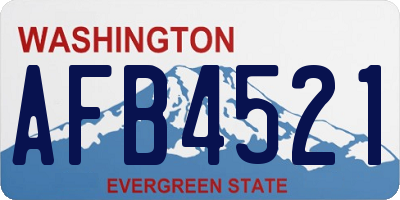 WA license plate AFB4521