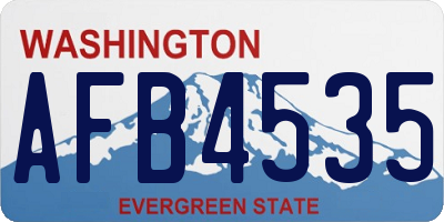 WA license plate AFB4535