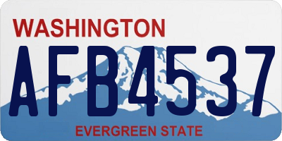 WA license plate AFB4537