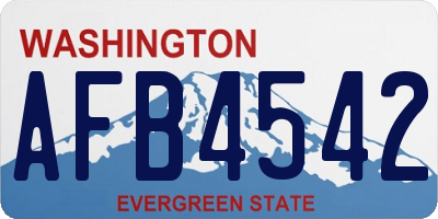 WA license plate AFB4542