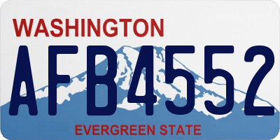 WA license plate AFB4552