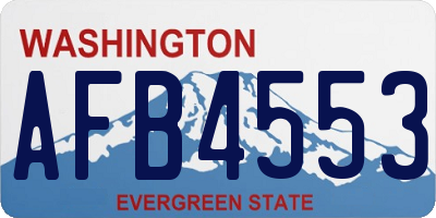 WA license plate AFB4553