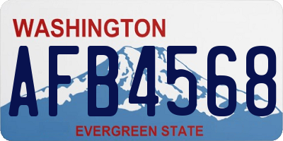 WA license plate AFB4568
