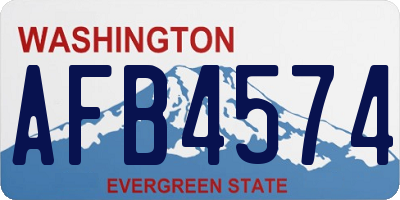 WA license plate AFB4574