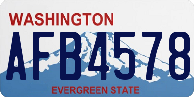 WA license plate AFB4578