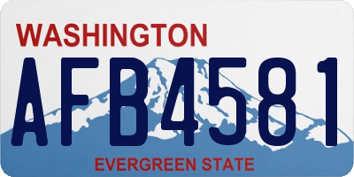 WA license plate AFB4581