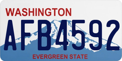 WA license plate AFB4592