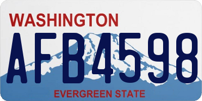WA license plate AFB4598