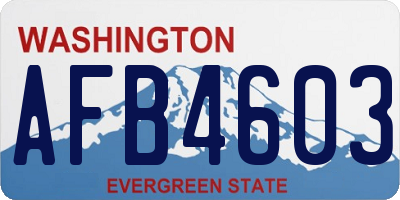 WA license plate AFB4603
