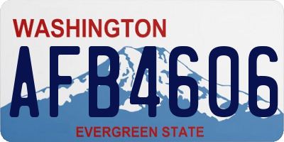 WA license plate AFB4606