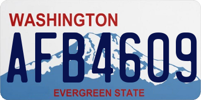 WA license plate AFB4609